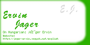 ervin jager business card